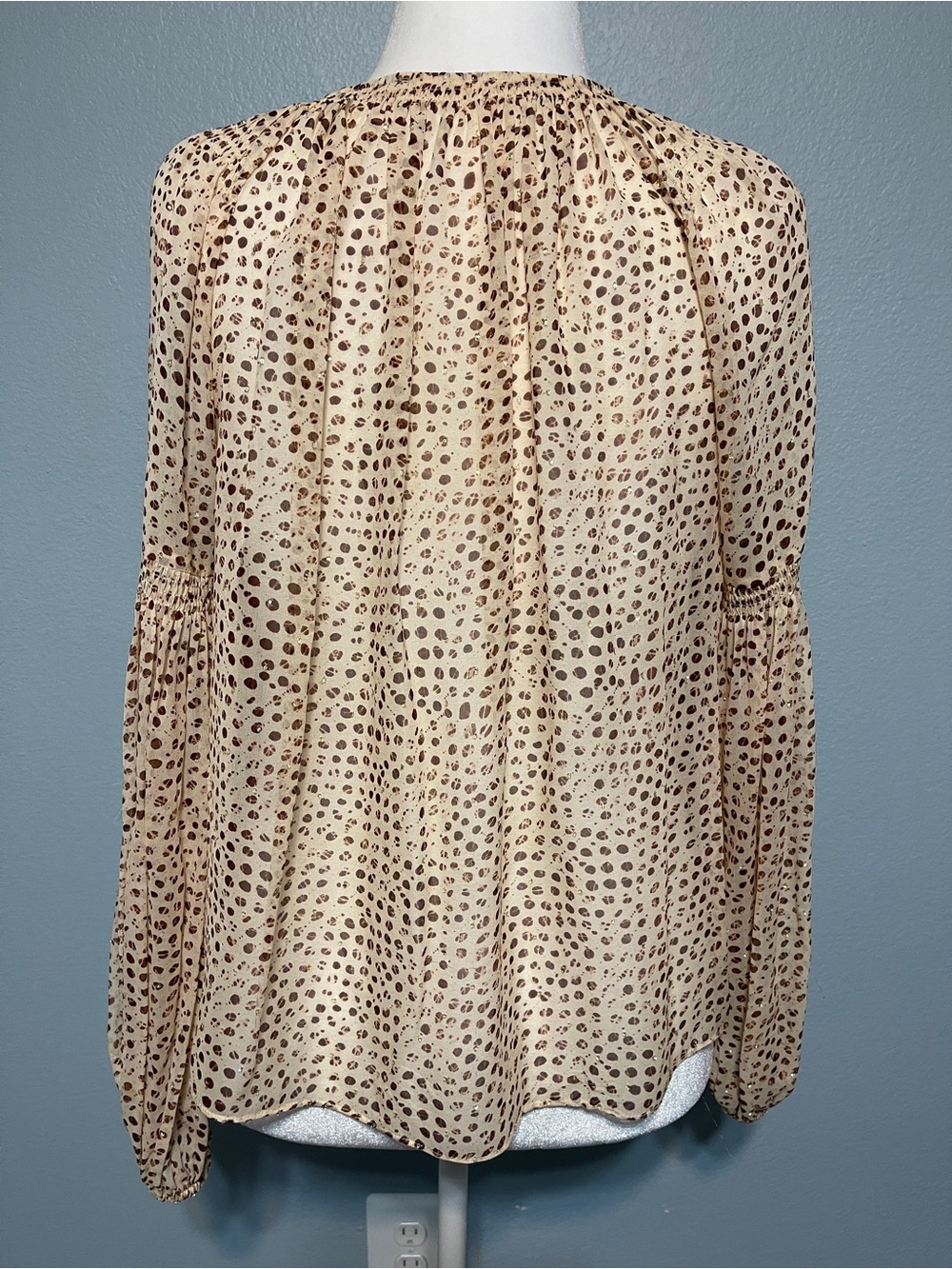 Ulla Johnson Bellita Silk Floral Sheer Blouse Boho Quiet Luxury Romantic Size 10 - Picture 6 of 10